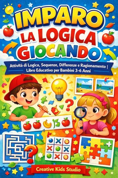 Imparo la Logica Giocando; Giochi, Sequenze, Differenze e Ragionamento | Attività Educative per Bambini dai 3 ai 6 Anni